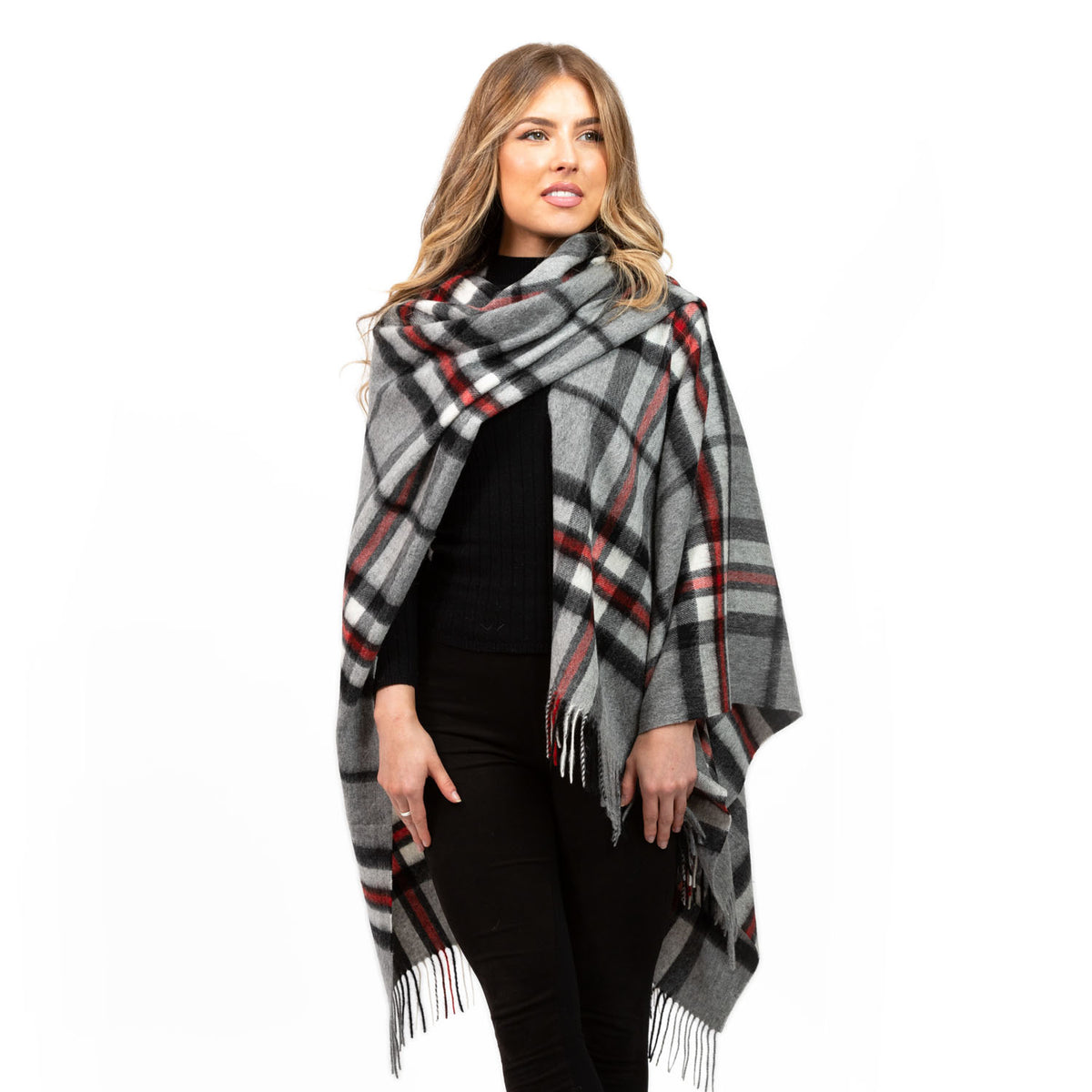 Marchbrae Lambswool Mini Cape Thomson Grey