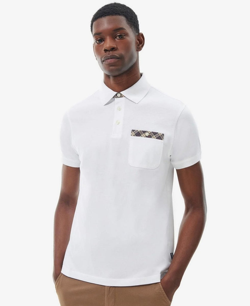 Barbour white polo shirt sales